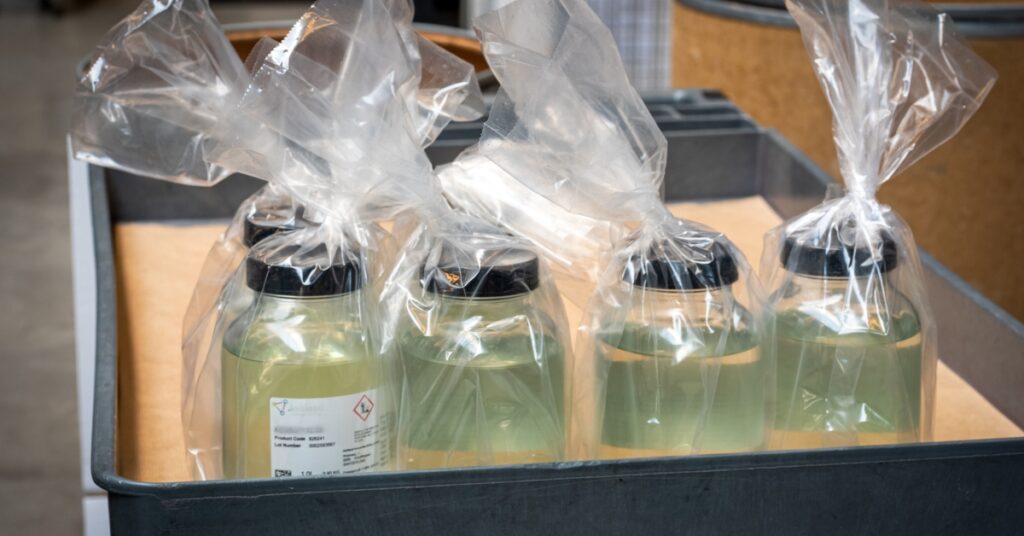 chemical samples ready for shipment