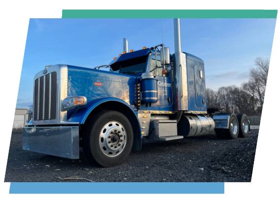 blue Peterbilt Odyssey semi-truck