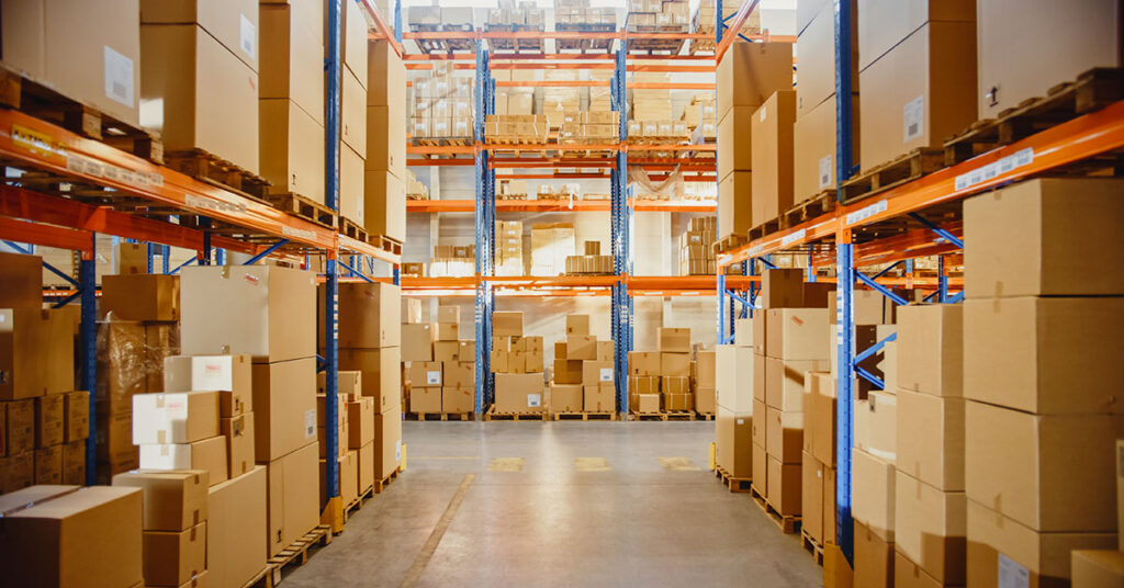 boxes within a warehouse