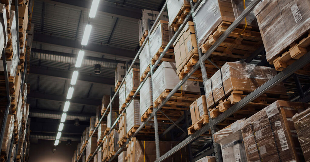 pallets in a warehouse