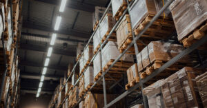 pallets in a warehouse