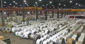 a warehouse full of metals ready to be shipped