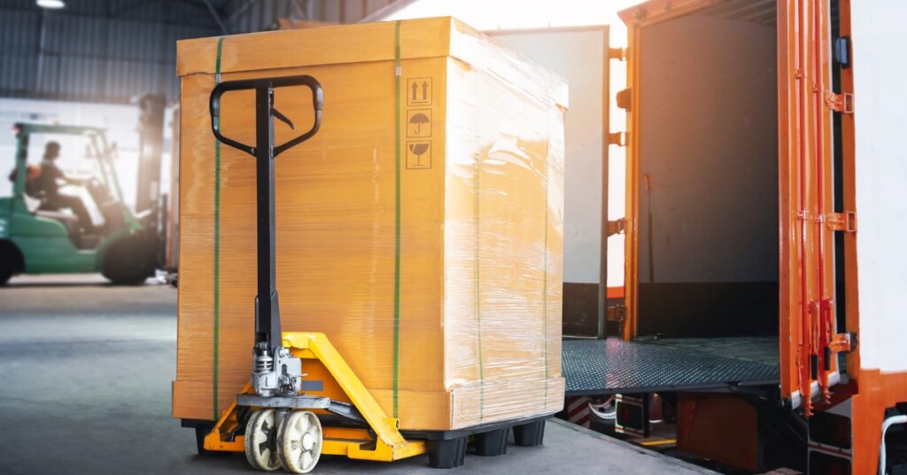 loading freight in a warehouse