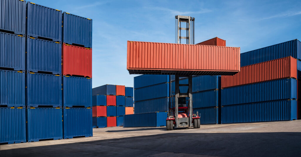 stacking cargo shipping containers