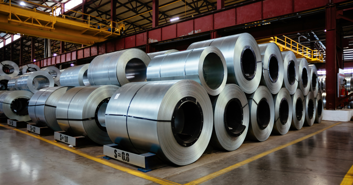 metals stored in a warehouse