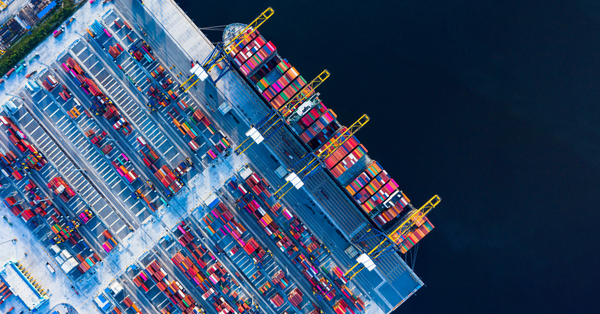 cargo ship at a port