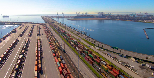 shipping containers along the water