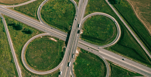 cloverleaf interchange aerial shot