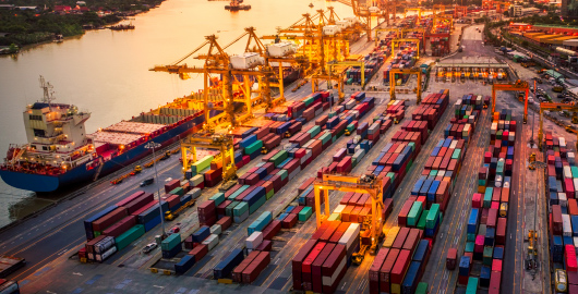 scenic view of a shipping port