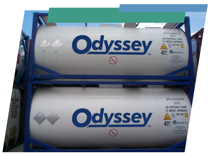 two Odyssey ISO tanks stacked together