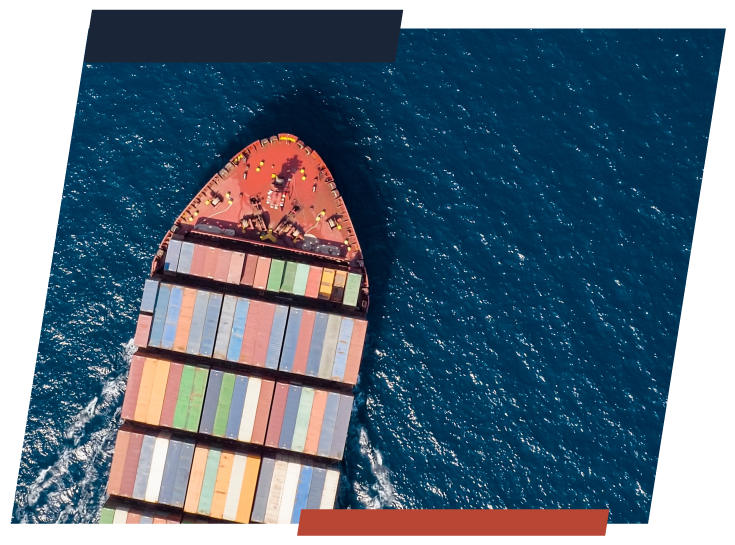 ship loaded with cargo containers floating in the ocean