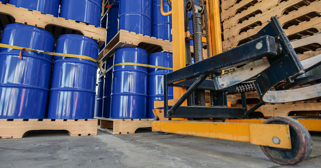 containers in a warehouse