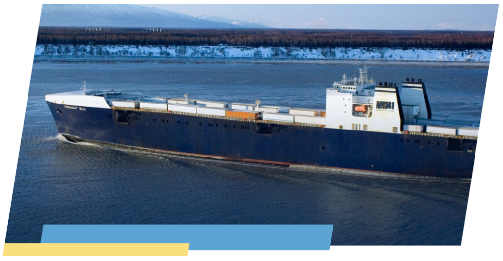 ship in the ocean carrying cargo