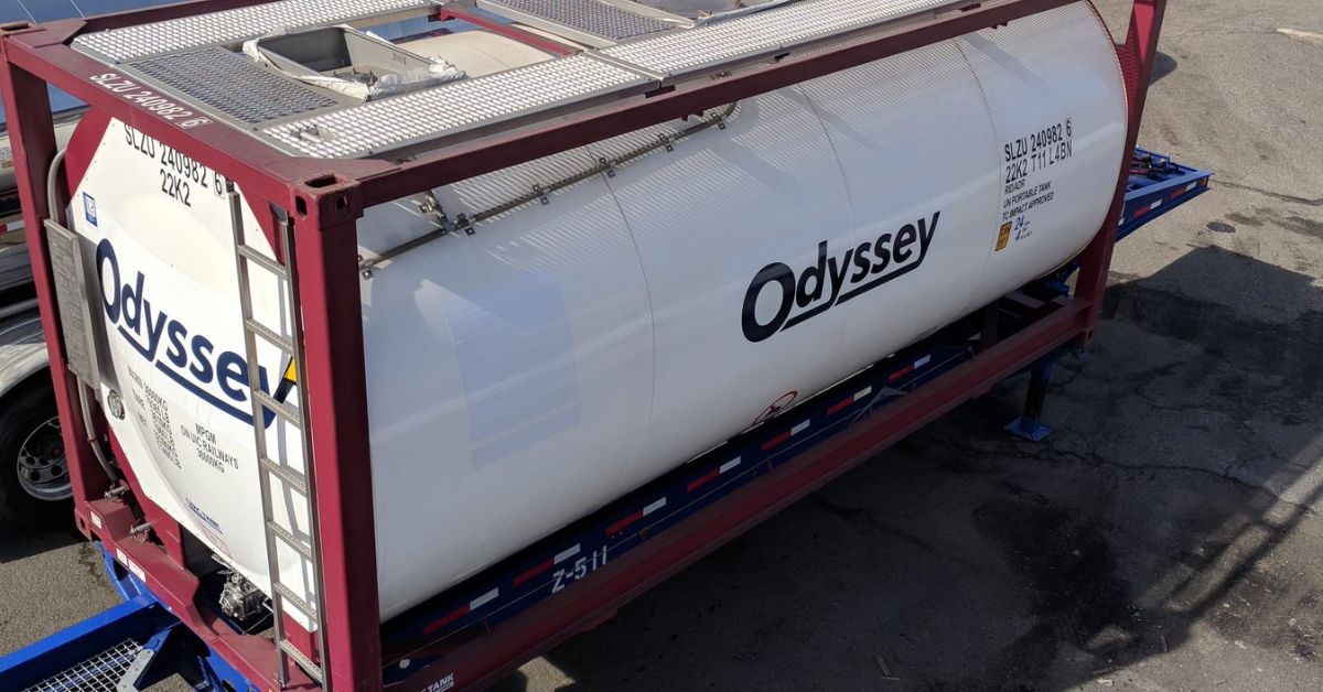 An Odyssey iso tank on the road