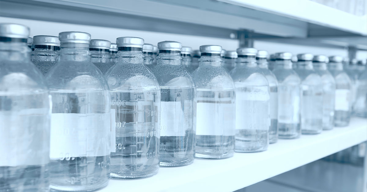 bottled products in secure storage
